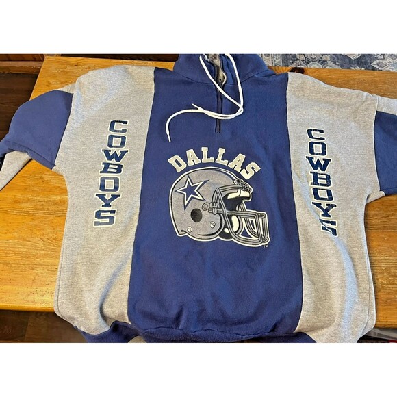 Vintage Dallas Cowboys Hoodie Sweatshirt Quarterzip NFL Hummer Sportswear - Picture 1 of 11